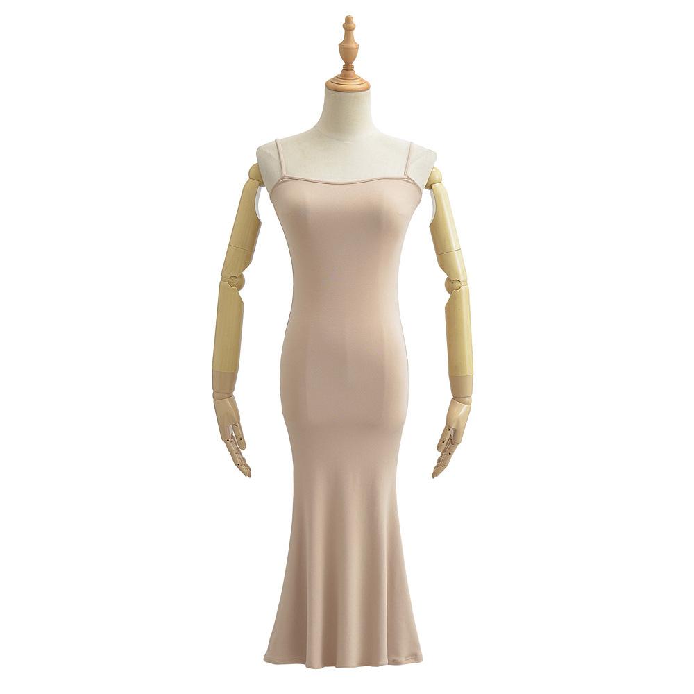 Flat Top Suspender Fish Tail Dress For Women 2025 New Women'S Clothing, Solid Color Fish Tail Tight Fitting Hip Hugging Skirt