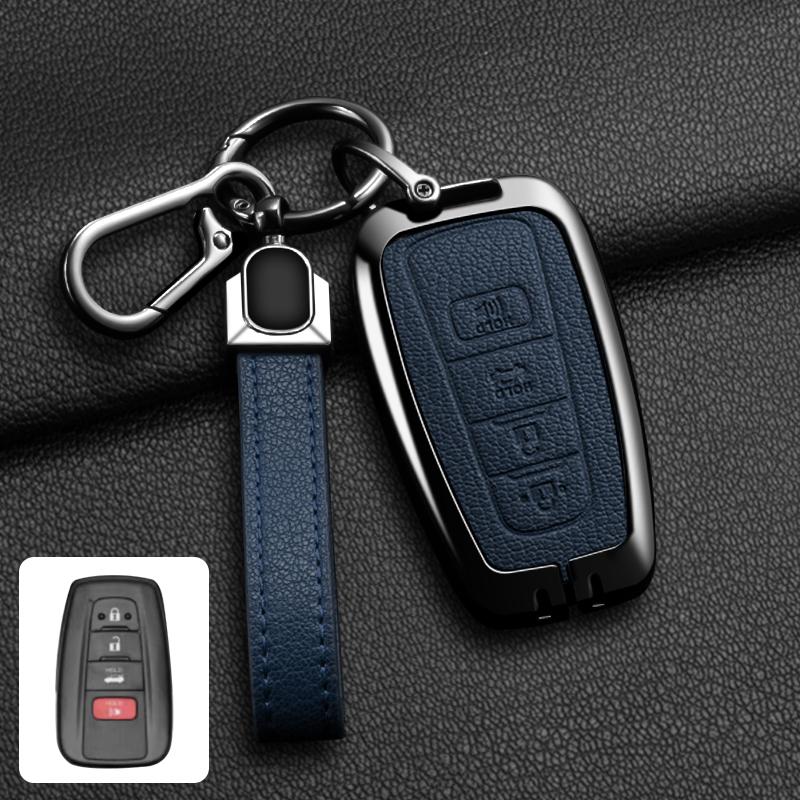 Metal Car Remote Key Case Cover For Toyota Corolla Hybrid 2021 Rav4 Camry Highlander Prius C-HR 2018 2019 2020 2022 Accessories