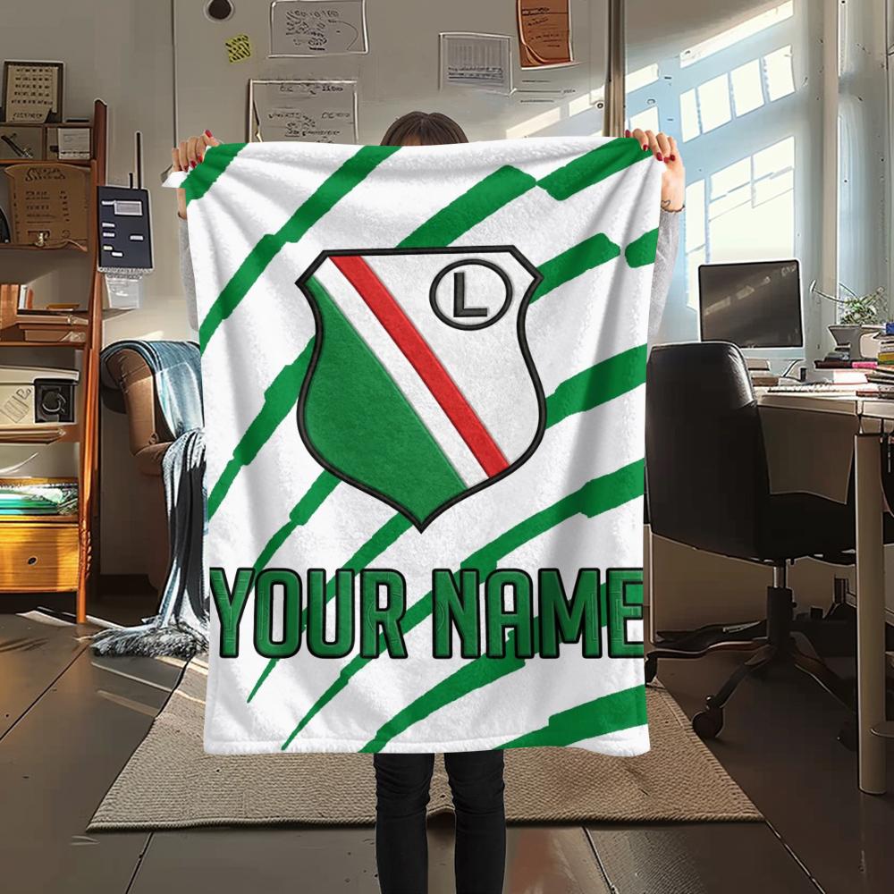 1 Adet Özel İsimli Legia Warszawa Desenli Flanel Battaniye Her Mevsime Uygun Ev Dekorasyonu İçin Sıcaklık ve Konfor Hediyeler Tatil Hediyesi