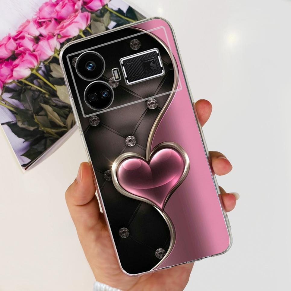 Pro Realme GT5 Pouzdro Průhledné Silikonové Měkký TPU Kryt Pro OPPO Realme GT 5 RealmeGT5 Pouzdra Květinové Mramorové Želé Nárazník Coques