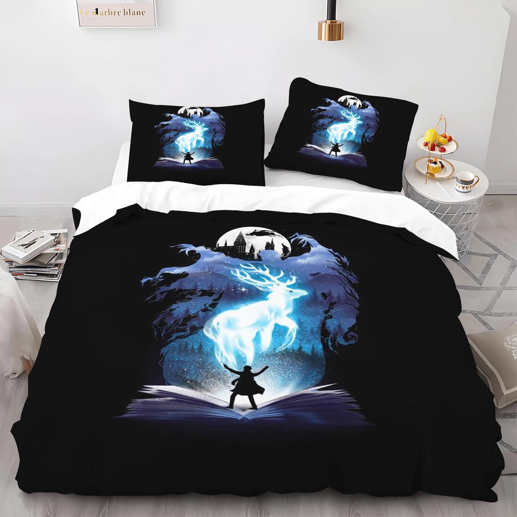 2/3 Piece Cute Magical Boy Cartoon Magic Academy Bedding Set 3D Printed 100% Polyester Children Bedroom Student Dorm Ideal Gift