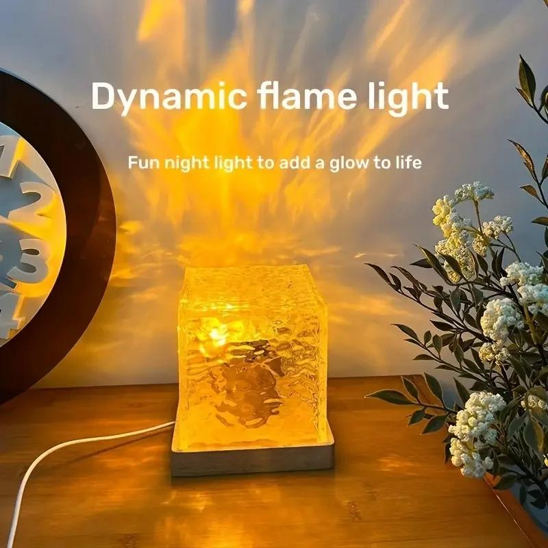 Water Ripples Lights Lamp Ocean Water Projector Light Luminorthe Lumena Lights Bedroom Decor 16 Colors Rotating Flame Nightlight