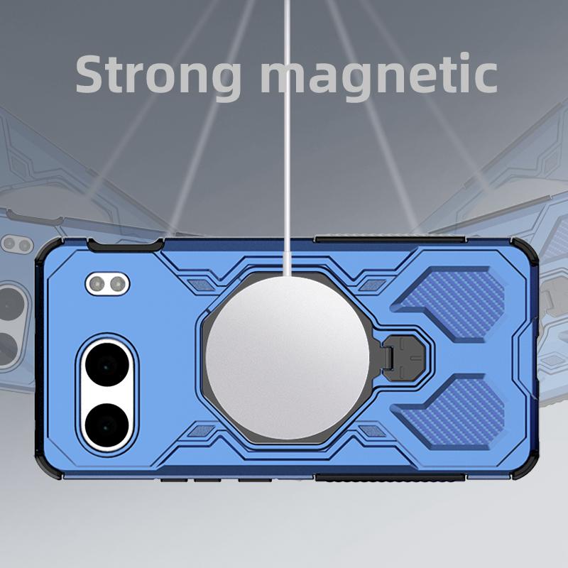 KEYSION Shockproof Magnetic Case for OnePlus Nord 4 5G Upright Live Metal Ring Stand Phone Back Cover for One Plus 1+ Nord 4 5G