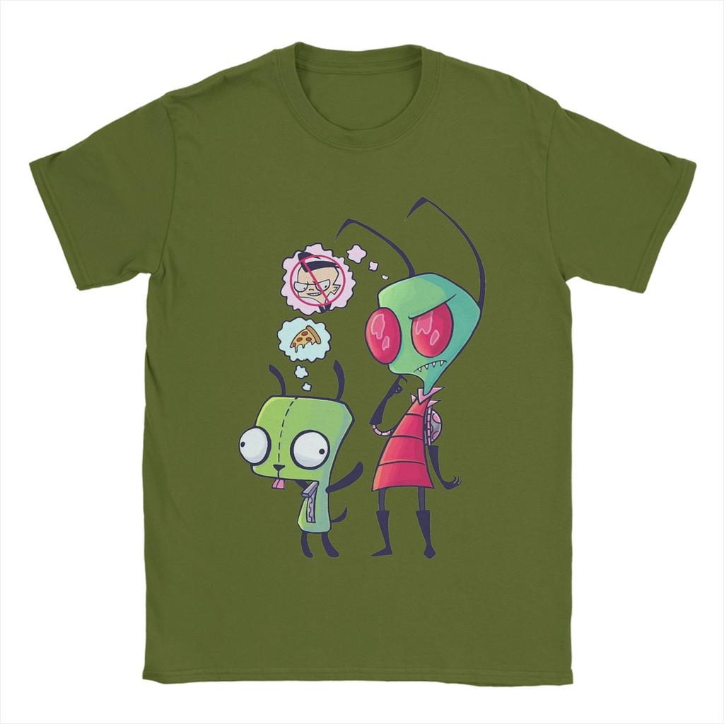 Novelty Gir and Zim Invader Zim TShirts Unisex Round Neck Cotton T Shirts  Short Sleeve Tees Plus Size Clothes