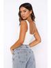 Women's Lace Square Collar Suspender Vest - Trendy European & American Design, Versatile Solid Color Casual Top.