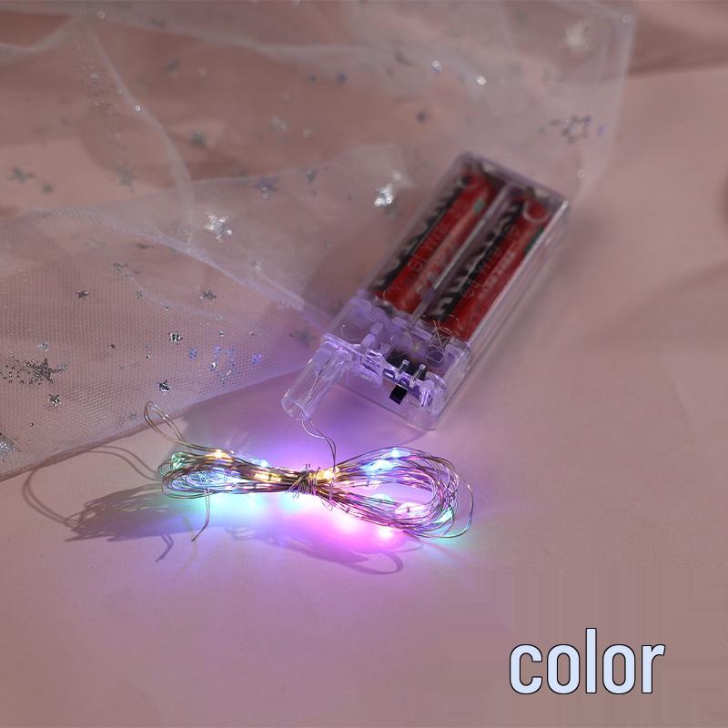 

LED Two-Section Battery Box Copper String Lights for Bobo Ball Christmas Decorations with a handle