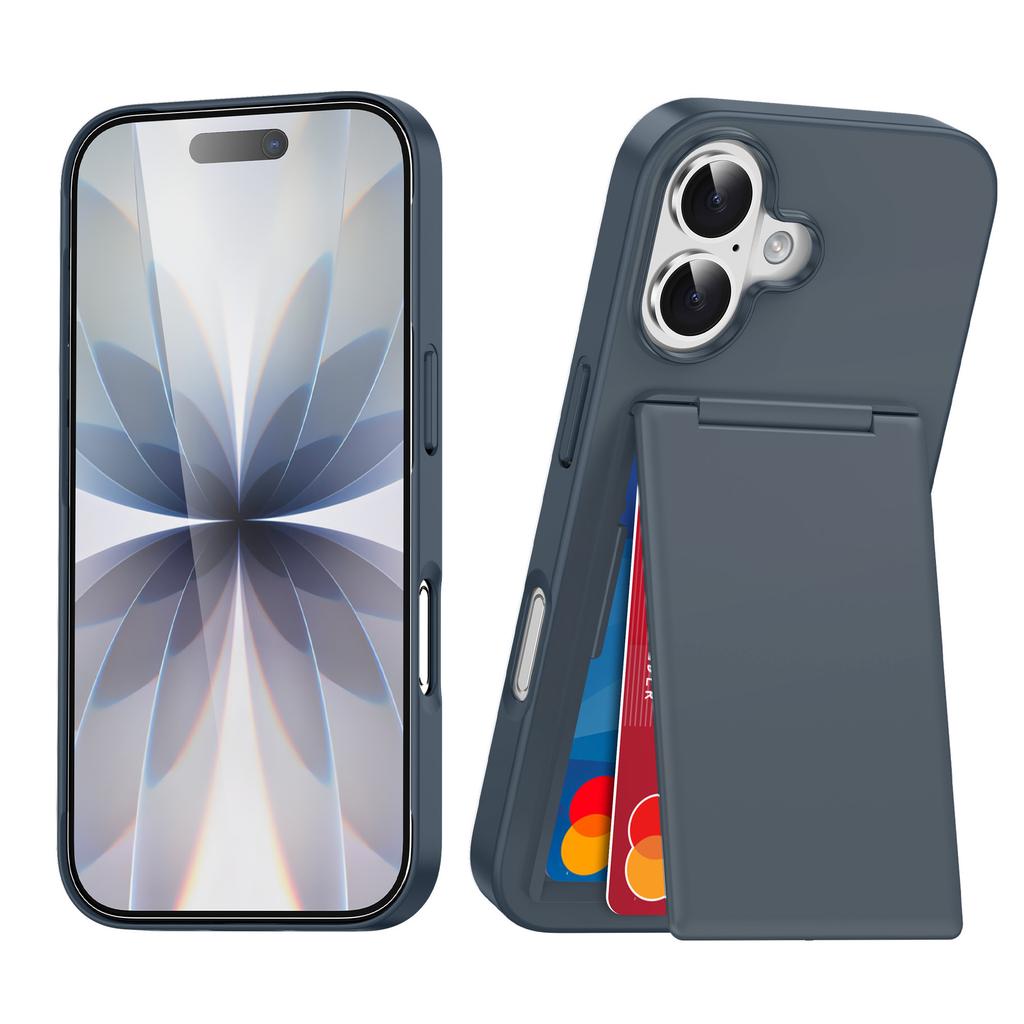 New for Apple 17 Card Bag Multi Functional Phone Case Transparent Bracket for IPhone 16 2-in-1 Protective Cover