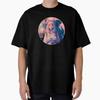 Pink Hair Girl Portrait Anime Style Oversized T-Shirt