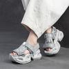 Chunky Platform Sparkle Velcro Sandals for Women Futuristic Thick Sole Summer Shoes
