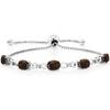 Gem Stone King 3-6 Cttw Gemstone Birthstone and Accent Lab Grown Diamond Tennis Bracelet For Women | 925 Sterling Silver | 7X5MM Oval | Adjustable