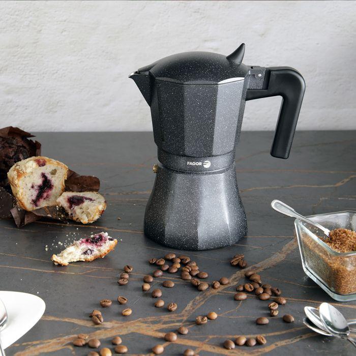 Cafetière Expresso - FAGOR - Tiramisu - Aluminium - 12 Tasses - Noir