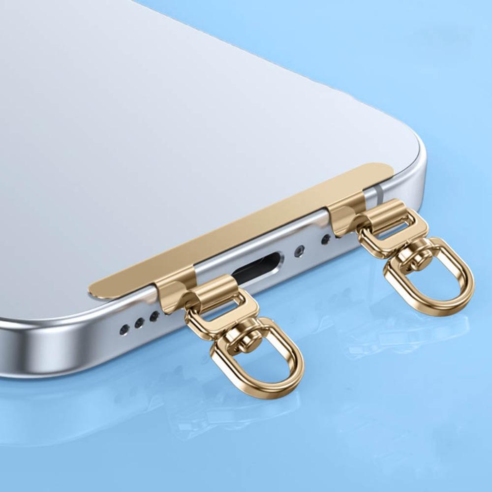 

Металлический чехол для телефона Металлическая прокладка Обновление 360° Шнурок Клипса для карт Обновление Застежка-кнопка Универсальный E