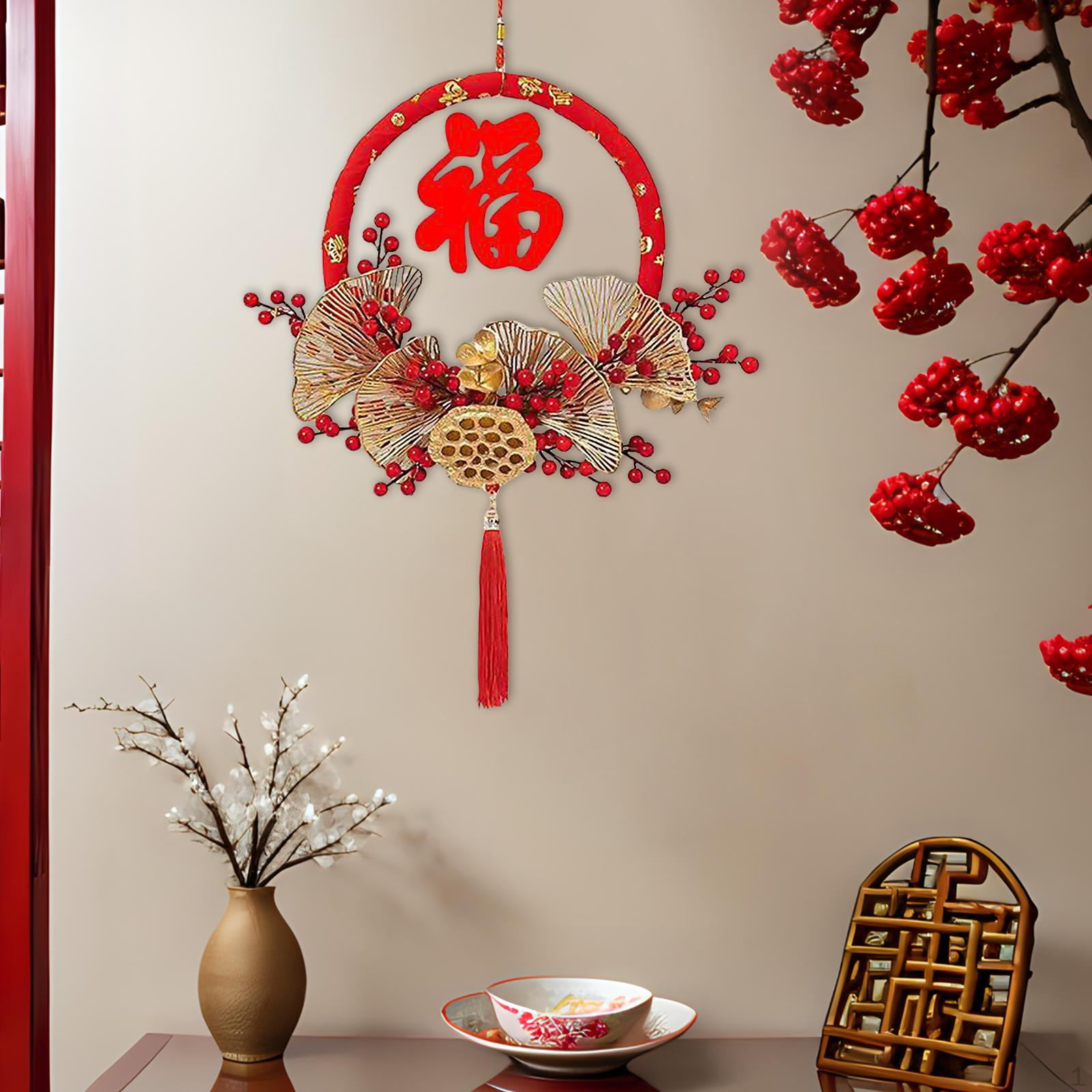 

Венок — элегантное цветочное украшение двери на китайский год Style B