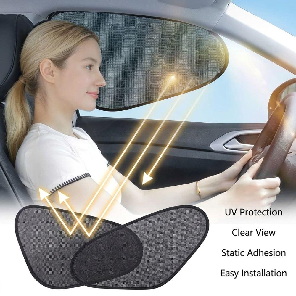 2PCS UV Protection Car Side Window Sun Shade Static Cling Static Cling Car Side Front Side Windows