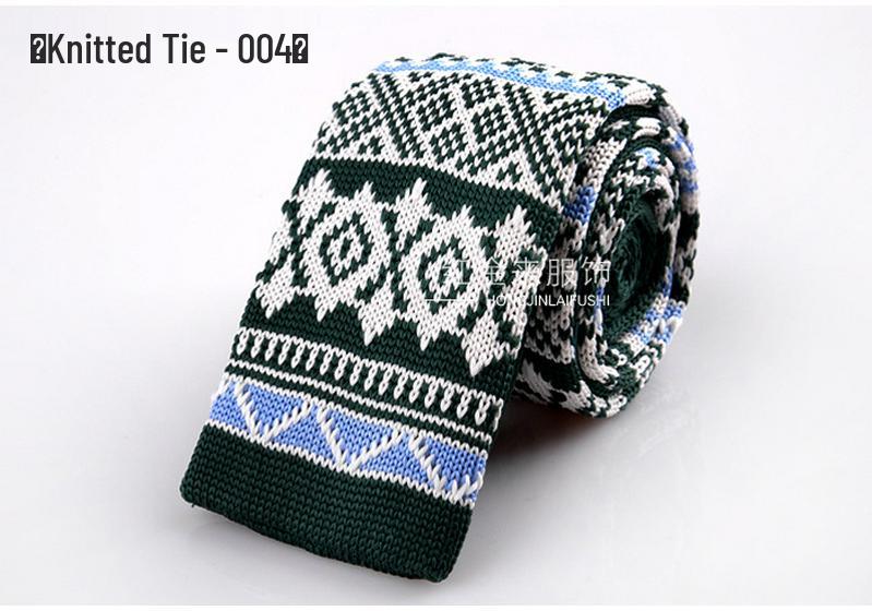 Korean Style Men s Fashionable Narrow Wool Knit Tie with Embroidery