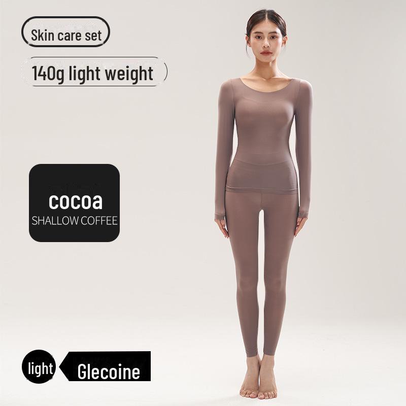 Damen Herbst/Winter Thermounterwäsche Set: Hyaluronsäure, Leicht, Spurlos, Schlankmachend, Hochelastisch, Warme Hautverschönernde Maskenbekleidung
