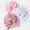 Baby Waffle Jacquard Boneless Hat Cute Bow Baby Fetal Hat Solid Color Children's Hat