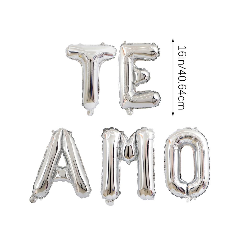 Spanish I love you lettering banner balloon, for Valentine's Day party, proposal, confession, Valentine's Day anniversary