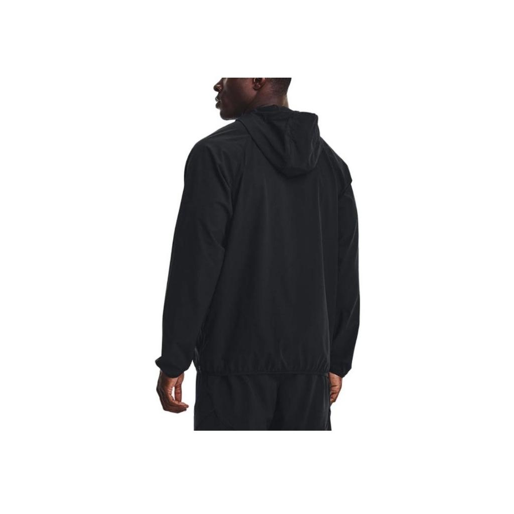 Under Armour Solid Color Zip-Up Hooded Casual Quick-Dry Waterproof Breathable Woven Jacket Men jackets Black 1377425-001