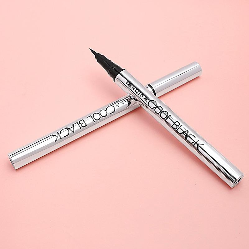 Yanqina Cool Black Eyeliner Flüssigstift, Schnelltrocknend Wasserdicht, Make-up Haltend und Wischfest Eyeliner