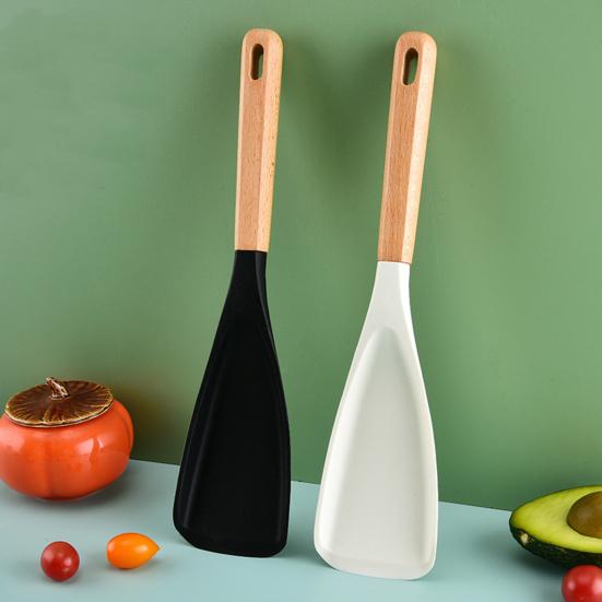 Silicone Cooking Spoon Heat Resistant Nonstick Kitchen Utensils 3 in 1 Spatula Spoon Stir Scoop Serve with Ease Ergonomic Handle Easy to Clean Ideal
