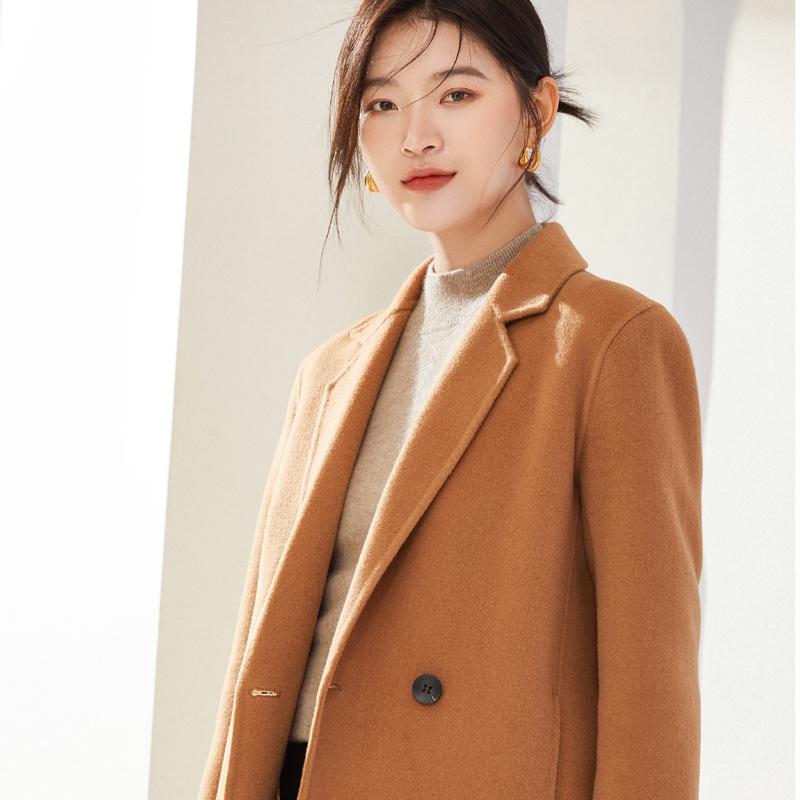 100% Wool Women Coat MODERN NEW SAGA Autumn Wool Blazer Handmade Pea Coat Winter Warm Wool Coat
