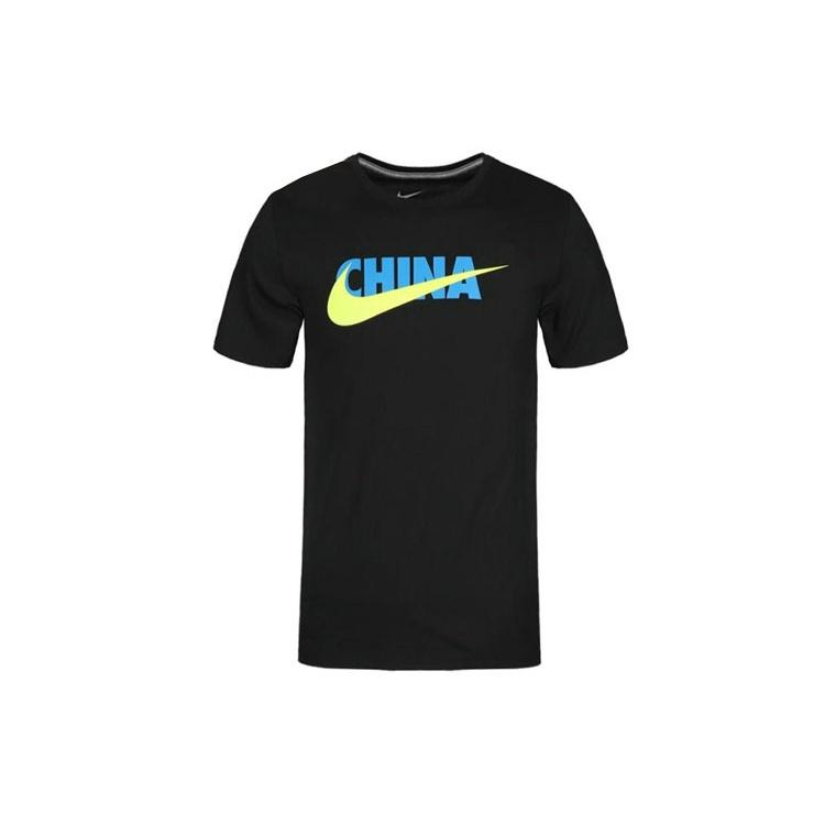Nike Letter Printing Causual Knit Ventilate Round Collar Male Black Men s AQ5189-010 S