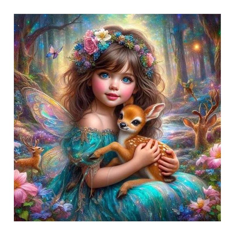 

DIY 5D Алмазная Картина Фея Полная Круглая Мозаика Пейзаж Картина Вышивка Крестом Набор Искусство Стразы Домашний Декор Подарок Round 30x30cm