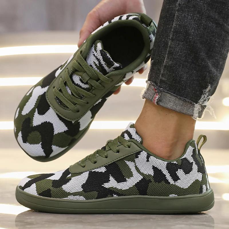 

Модная обувь с широким носком и мягкой подошвой для мужчин, свободные удобные кроссовки, универсальные всесезонные, уличная трендовая обувь для босой ходьбы, Zapatillas Hombre 36 армия зеленый