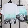 Men's Summer 2024 Casual Sports Suits: Ice Silk Short Sleeves + Shorts, New Youthful Styles