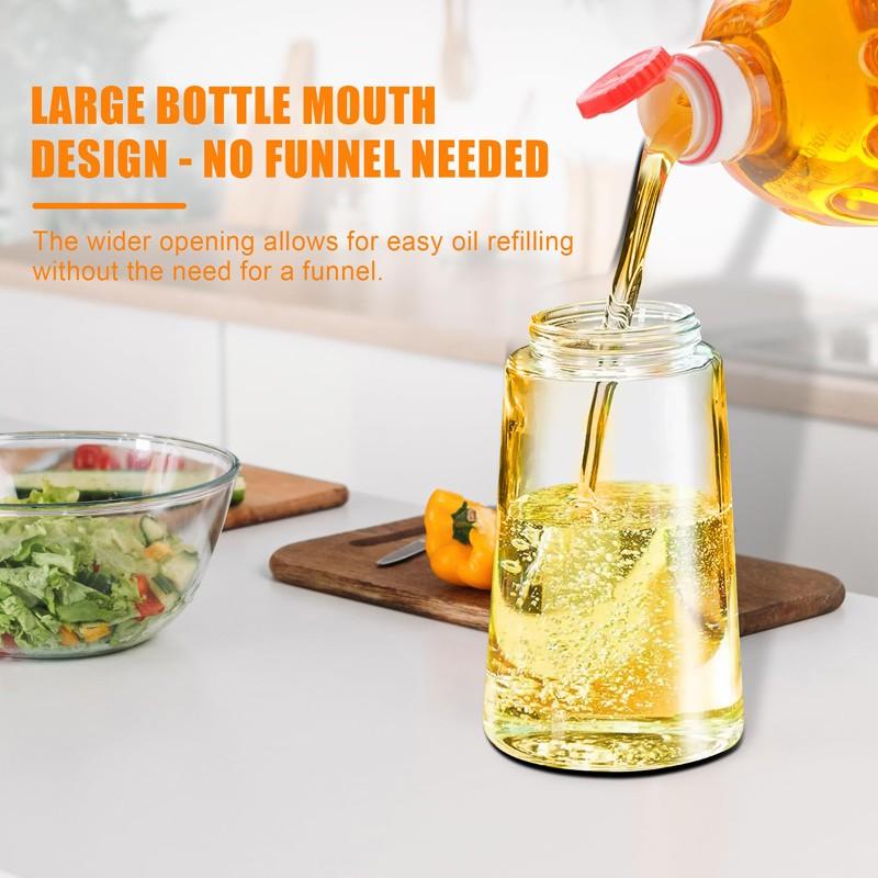 Automatic Glass Oil Sprayer For Kitchen-Dual Function Spray And Pour, Modern Design Oil Dispenser Bottle Spray And Pour
