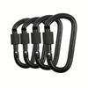 4Pcs Aluminum Alloy D-Ring Carabiner Hammock Hook Hook Organizer Shopping Bag Clip Hook for Outdoor Hiking Travel Backpack