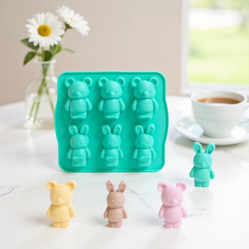 Creative Bear Rabbit Shaped Chocolate Silicone Mold 3D Candy Pudding Biscuit Cake Baking Mold