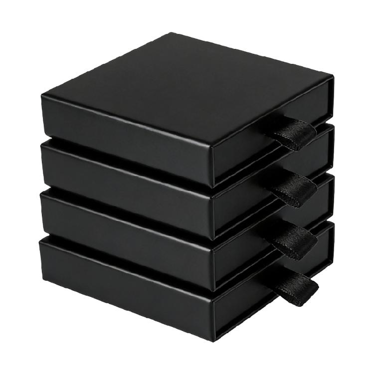 

4Pcs Earrings Organiser Paper Storage Boxes Portable Jewelry Holder Case for Home Office Travel Jewelry Organization чорний