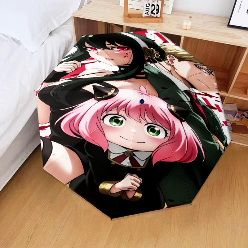 Spy Family Adventure Umbrella Folding Umbrella, Automatic Umbrella 8-Frame for Travel, Camping Use Gift for Halloween Christmas