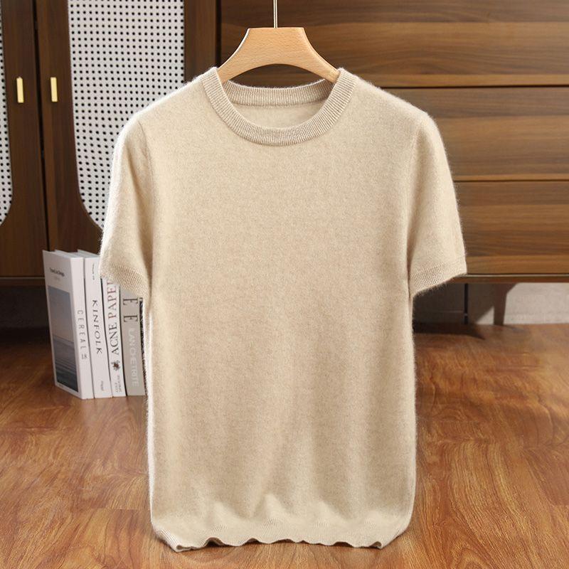 Men's Black Crew Neck Basic T-Shirt Short Sleeve Solid Color Casual Cotton Tee Versatile