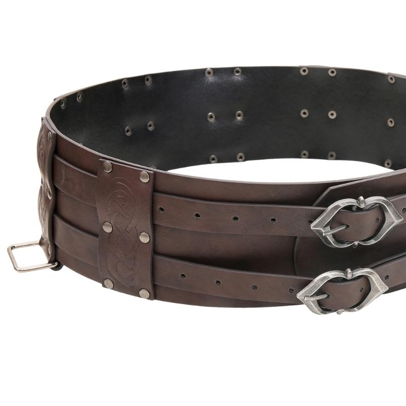 Middle Ages Waistband Perfect for Costume Parties Gatherings Cosplay Brown Belt Embossed Belt Brown Waistband