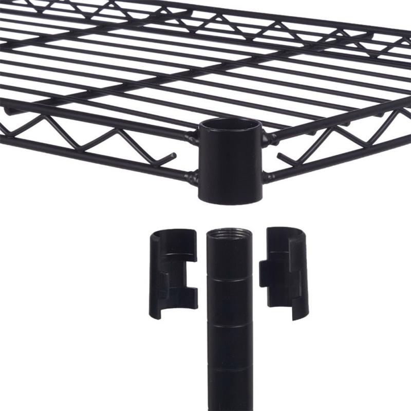 4-layer Plastic Coated Iron Shelf Without Wheels For Organizing Displaying Accessories Products