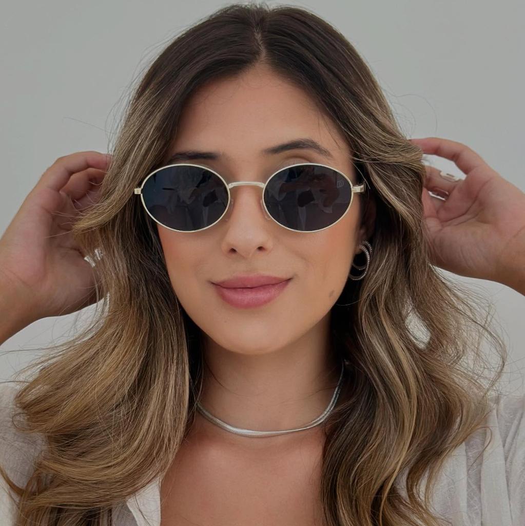 New Fashion Oval Sunglasses Women And Men Luxury Brand Trendy Metal Frame Sun Glasses Uv400 Classic Black Shades