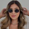 New Fashion Oval Sunglasses Women And Men Luxury Brand Trendy Metal Frame Sun Glasses Uv400 Classic Black Shades