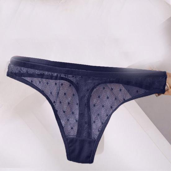 Women Thongs Hollow Out Mesh Sexy See Through Good Stretch Briefs G-strings for Sleeping