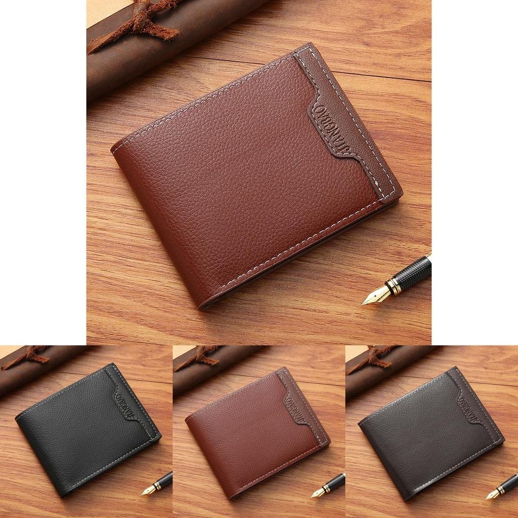 Neue Herrenbrieftasche für junge und modische Männer Stilvoll und geräumig mit mehreren Kartenfächern und geometrischen Mustern Schwarz/braun/kaffeefarben Zeichen)