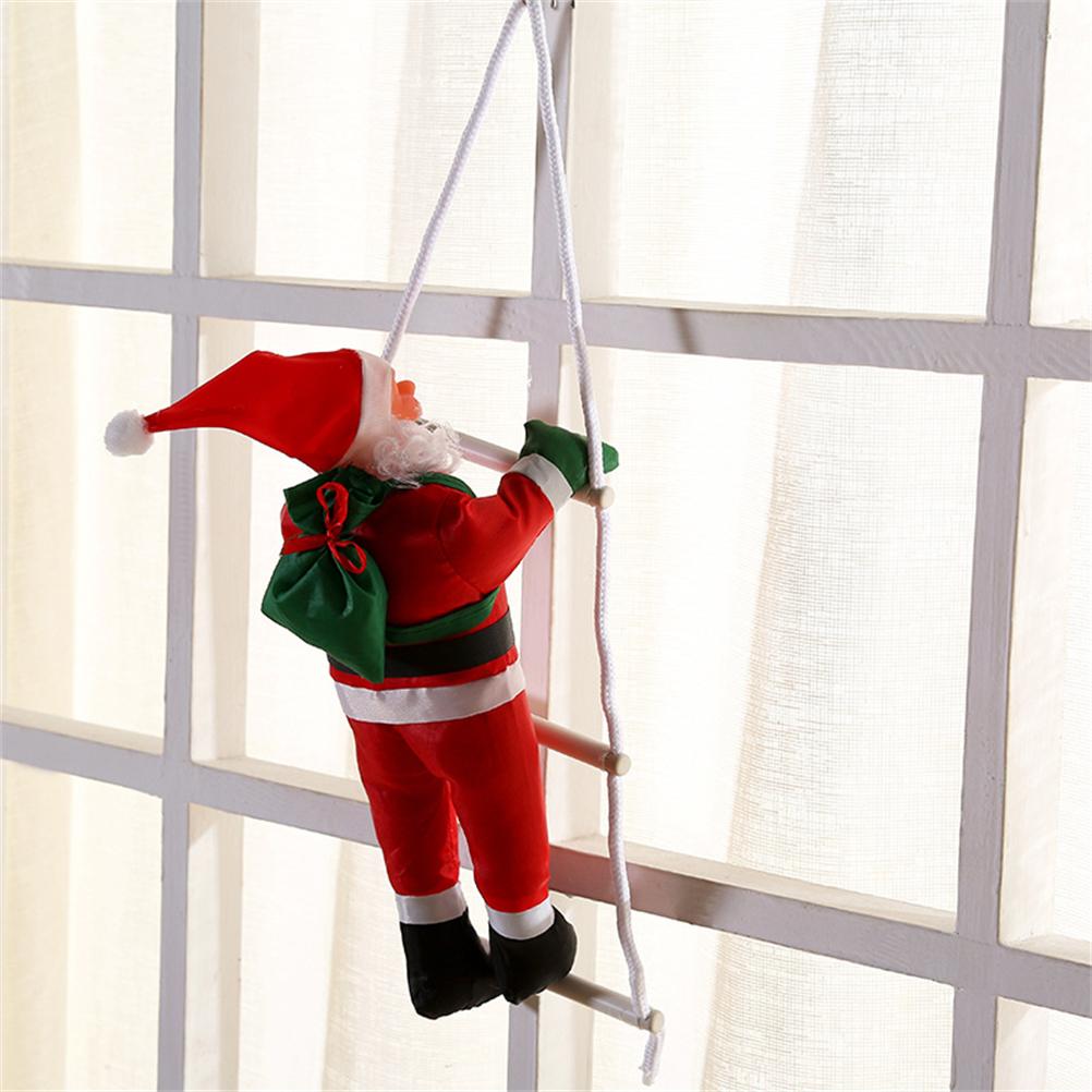 Weihnachtsanhänger Weihnachtsmann klettert Treppe Deko Weihnachtsbaumschmuck für Innen und Außen