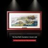 Great Wall Landscape Painting with Bronze Sculpture Display Stand for Living Room/Office Decor