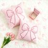 Yousheng  45x45CM Valentine's Day Bow Throw Pillow Cover Pink Bowknot Pillow Case Home Living Room Bedroom Sofa Bed Decorative Square Cushion Cover