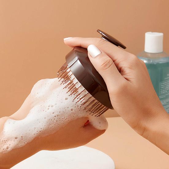 Scalp Massager Shampoo Brush with Ergonomic Handle Men Women Portable Travel Hair Growth Scalp Exfoliator Scrubber Cleaning Brush