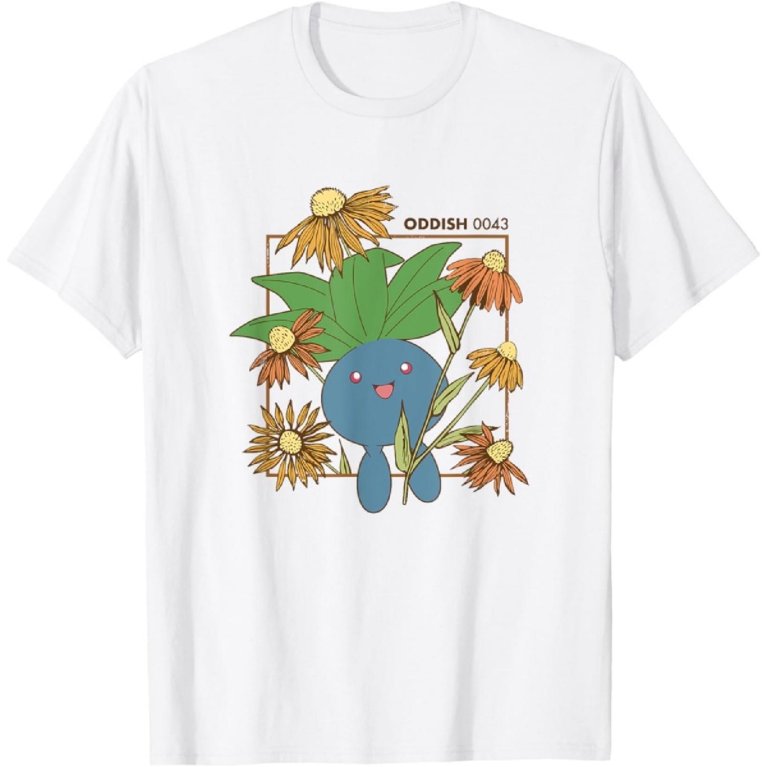 Футболка Pokémon Oddish 0043 Счастливый Прыжок Цветочный Портрет(1) S белый