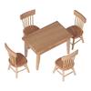 Puppenhausmöbel 1 Tisch 4 Stühle Holz 1:12 Miniaturmöbel für Kinder Spielzeug Dekoration