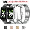 Protector Case for Samsung Galaxy Fit 3 SM-R390 TPU Case+Metal Strap for Samsung Galaxy Fit 3 Stainless Steel Band Accessories