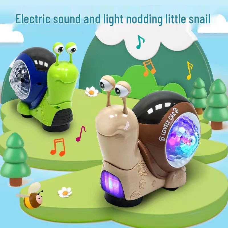 Electric Toy Snail with Automatic Obstacle Avoidance, Sound, Light, and Projection Features for Kids